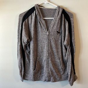 PINK Gray Black Hoodie